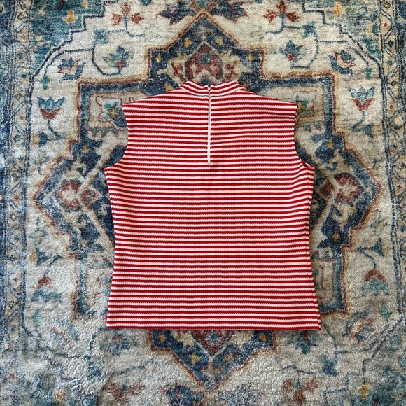 Vintage 1970s Striped Sleeveless Top Medium - Picture 2 of 4